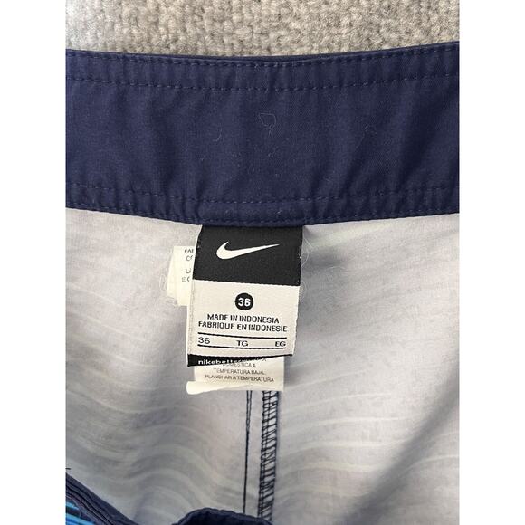Nike Board Shorts‎ Mens Size 36 Blue Striped Pocket Stretch - Picture 3 of 10